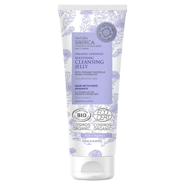 Natura Siberica Organic Certified Soothing Cleansing Jelly with Organic Rhodiola Rosea Hydrolate for Sensitive Skin