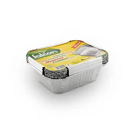 falcon RETAIL ALUM. CONT RECT. 8342 With LID - 10 Pcs - 450 CC