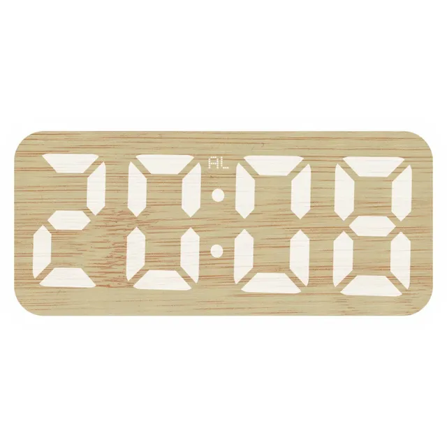 Ikon Wooden Bamboo Alarm Clock, Assorted, IK-MAC987