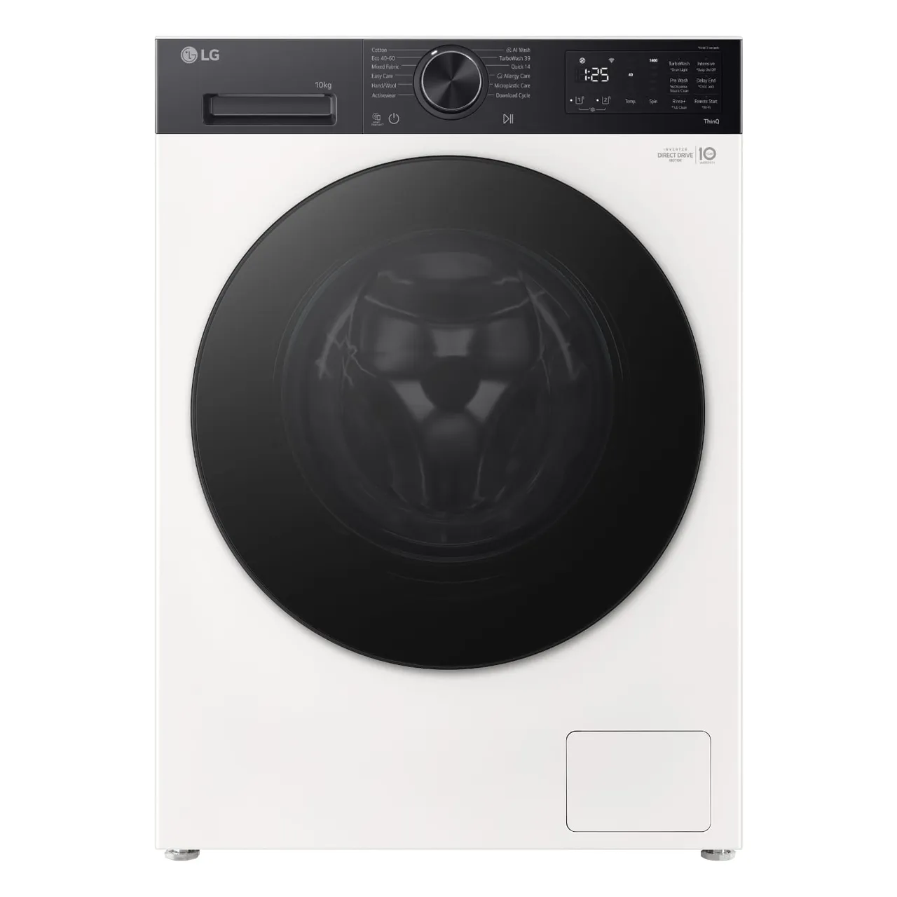 LG غسالة تحميل أمامي، 1400 RPM، أبيض إسنس، F4X5RYP28