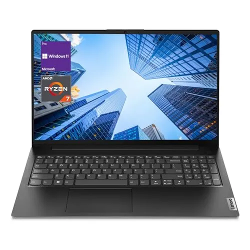 Lenovo VSeries V15 Business Laptop 156 FHD Display AMD Ryzen 7 7730U 16GB RAM 512GB SSD Numeric Keypad HDMI RJ45 Webcam WiFi Windows 11 Pro Black