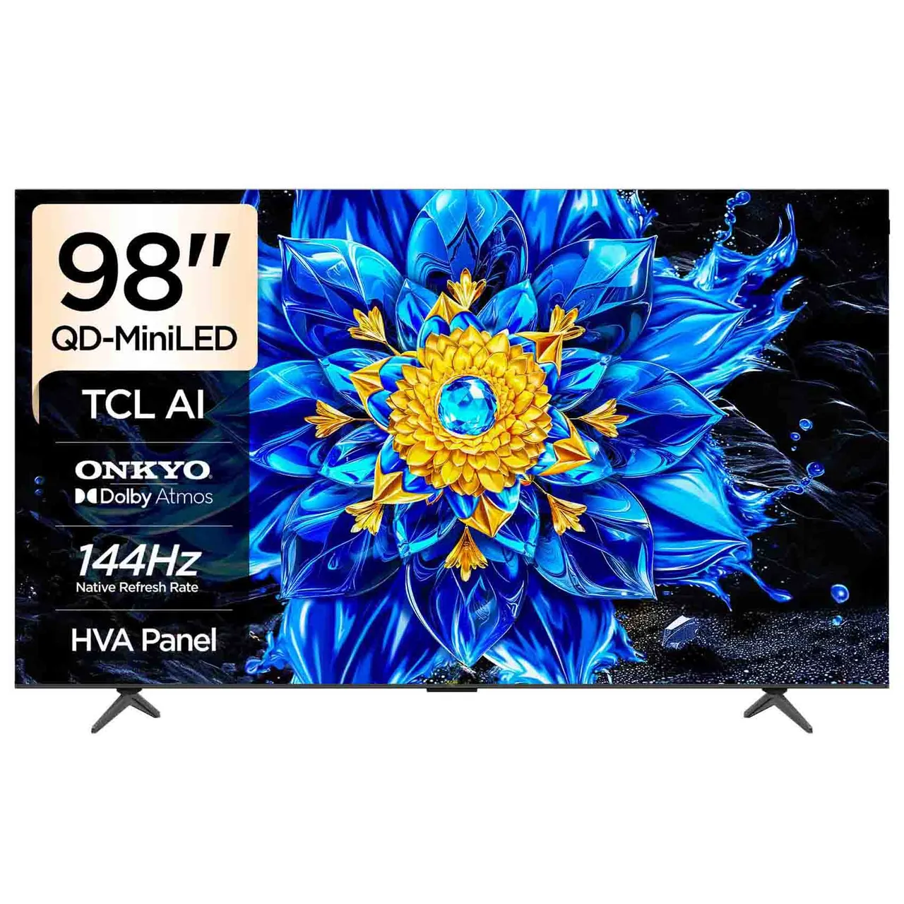 TCL تلفاز Google ذكي QD-Mini LED مقاس 98 بوصة 4K Ultra HD، P8L، أسود