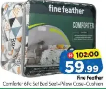 Fine Feather Comforter Set Bed Sheet+Pillow Case+Cushion