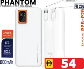 Recci Phantom Power Bank 22.5W / Pd 20W / Rpb-P29