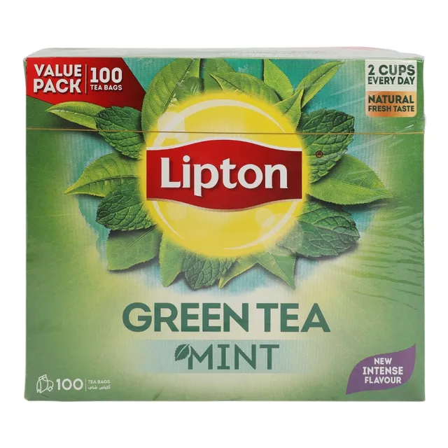 Lipton Green T/Bag With Mint (100 Bags)
