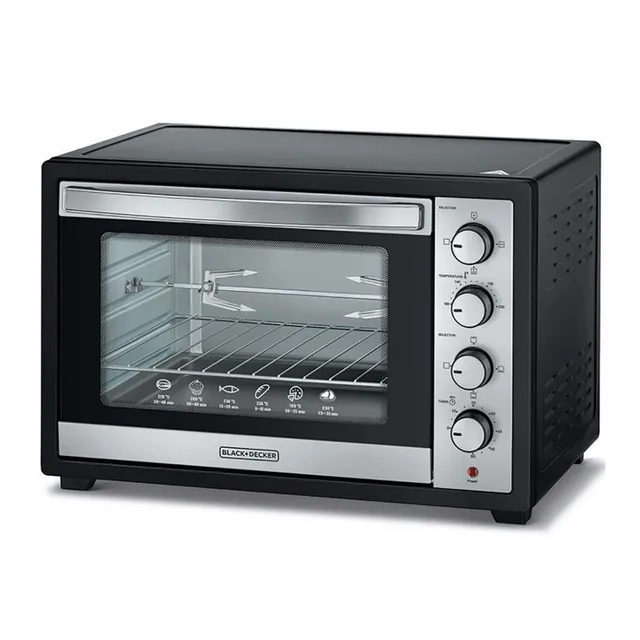Black+Decker Electric Oven TRO50RDG-BS; 2000W; Steel Body; Black