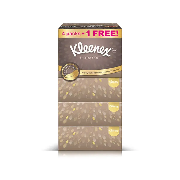 Kleenex Ultra Soft Premium 3 Ply Facial Tissues - 5 x 96 Sheets