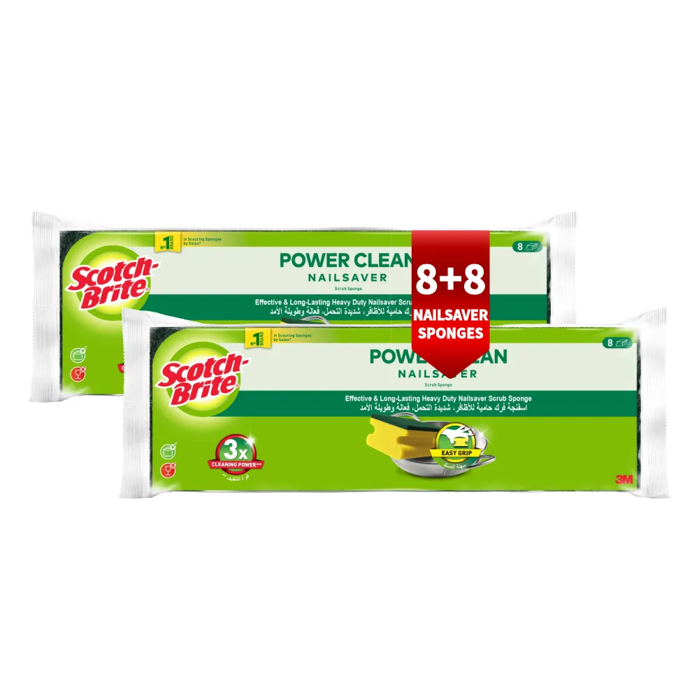 Scotch Brite إسفنجة فرك كلاسيك نيل سيفر - 2 x 8's