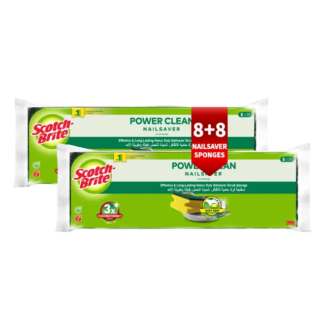 Scotch Brite Scrub Sponge Classic Nailsaver - 2 x 8's