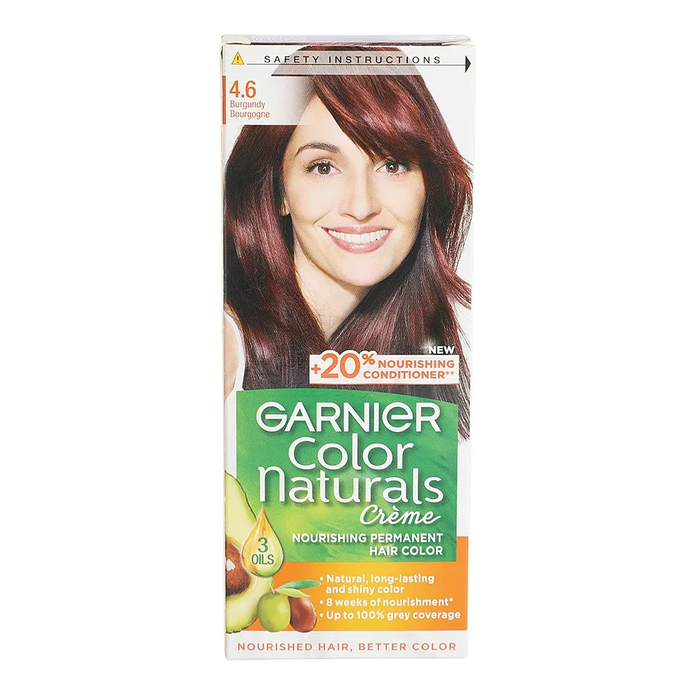 Garnier صبغة شعر دائمة كريمية Color Naturals - 4.6 عنابي Burgundy - 1 Piece
