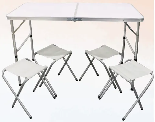 BBQ Camping Table with 4 Chairs