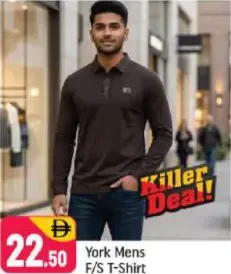 York تيشيرت رجالي كم كامل