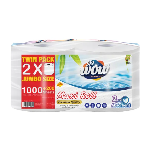 World Of Wipes Maxi Roll 2ply Value Pack 2 Rolls