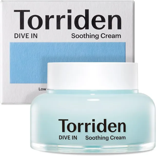 torriden Dive-In Low-Molecular Hyaluronic Acid Soothing Cream, Facial Moisturizer Gel For Sensitive, Dry Skin, Fragrance-Free, Alcohol-Free, No Colorants, Vegan, Clean, Cruelty-Free, 3.38 Fl Oz