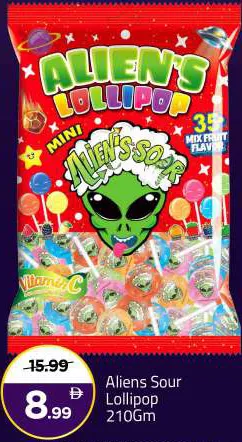 Alien'S Aliens Sour Lollipop