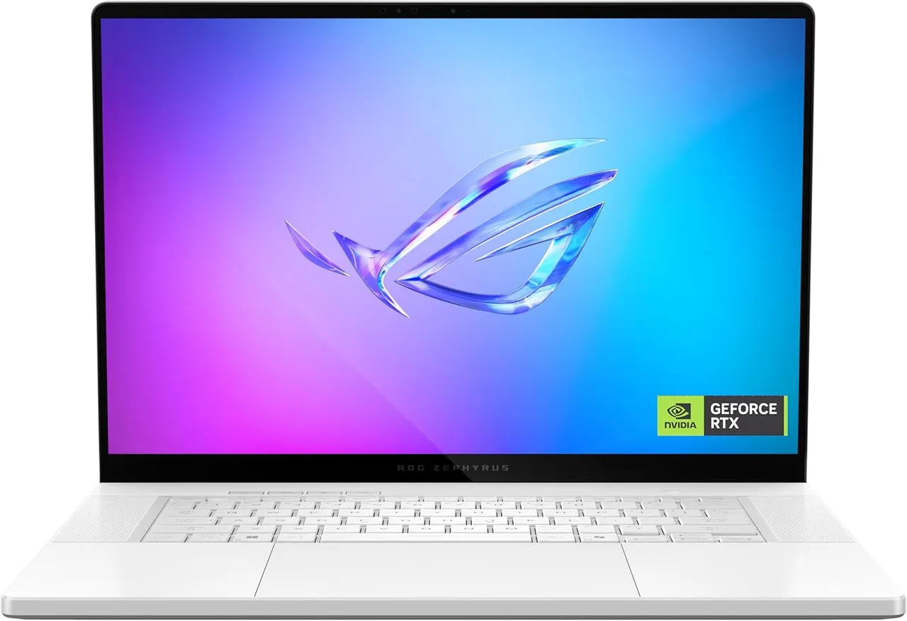 ASUS لابتوب ألعاب ROG Zephyrus G14 (GA403UH) بكرت NVIDIA RTX 5060 سعة 8GB ومعالج AMD RyzenTM 9 270 ورام 16GB وتخزين 1TB SSD وشاشة 14" 3K OLED بتردد 120Hz ونظام Window 11 (Platinum White)