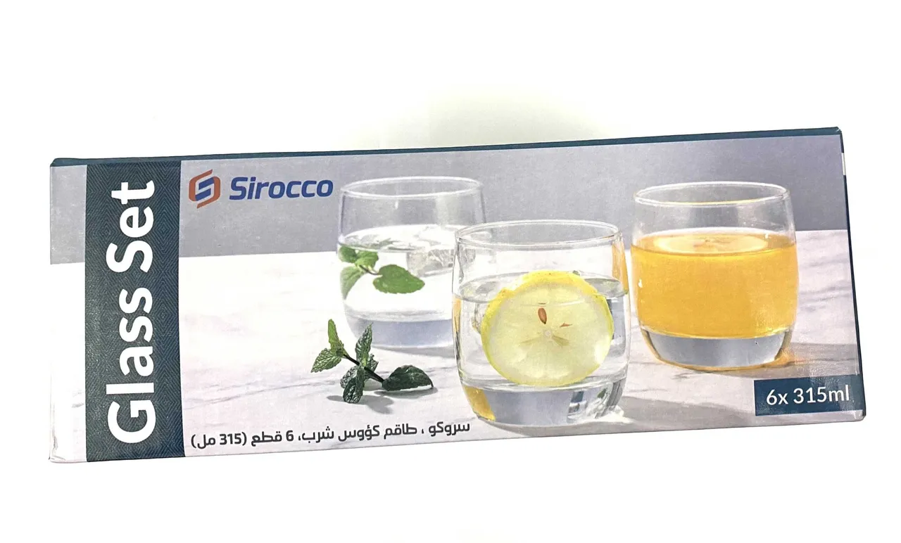 Sirocco طقم أكواب زجاجية 6pcs