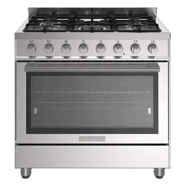 Tecnogas 90x60cm Superiore Pro Line Cooker TCP29E95WX, Cast Iron, Stainless Steel, 5 Burners