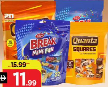 Tiffany / Quanta Break Chocolate Mini Fun / Mini Snacking Mix / Break Double Treats Choco / Break Crunch Fun / Squares Fun Pouch