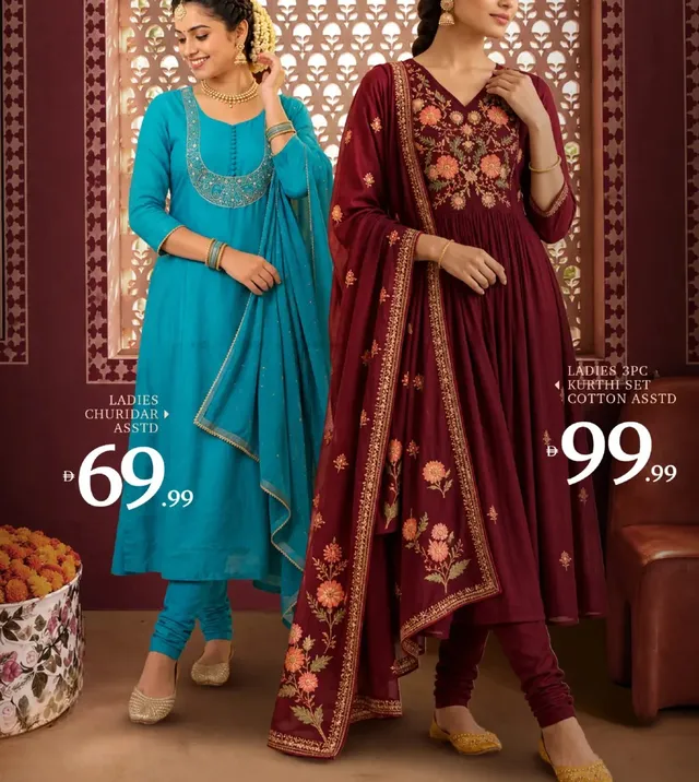 Ladies Kurthi Set Cotton Assorted