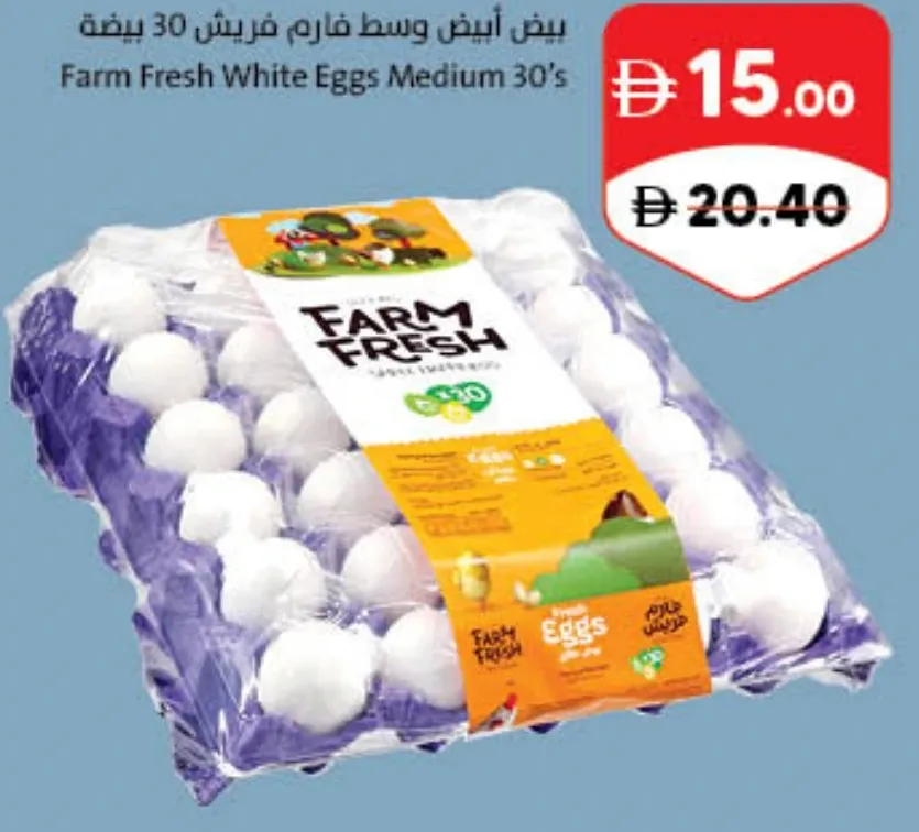 Farm Fresh البيض الأبيض متوسط الحجم