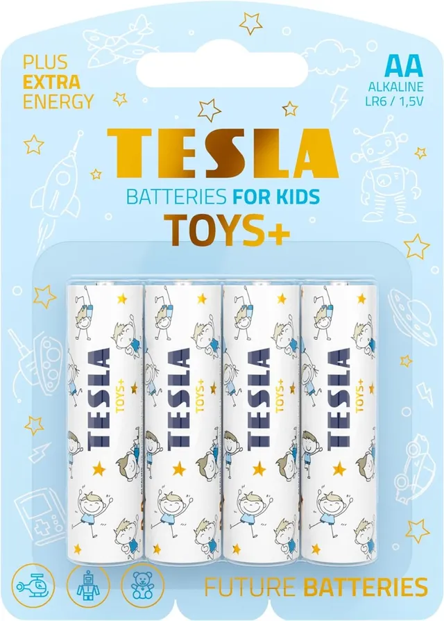 Tesla AA TOYS+ Alkaine Plus Extra Energy Batteries Boy Pack - 4 Pcs