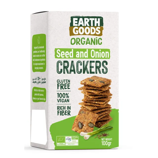 Earth Goods Organic Seed and Onion Crackers Gluten Free