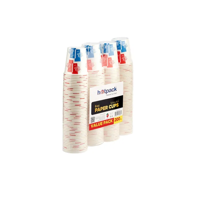 Hot Pack Paper Cup 6Oz Offer 200Pcs