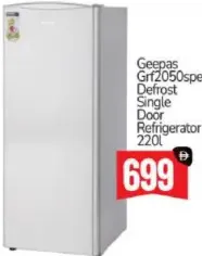 Geepas Defrost Single Door Refrigerator GRF2050SPE