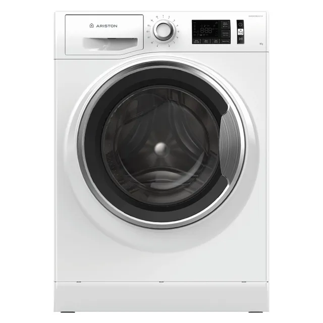 Ariston Front Load Washer NLM11946WCAGCC, Inverter Motor, 1400 rpm, Metal, White