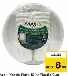 Arax Plastic Plate + Plastic Cup