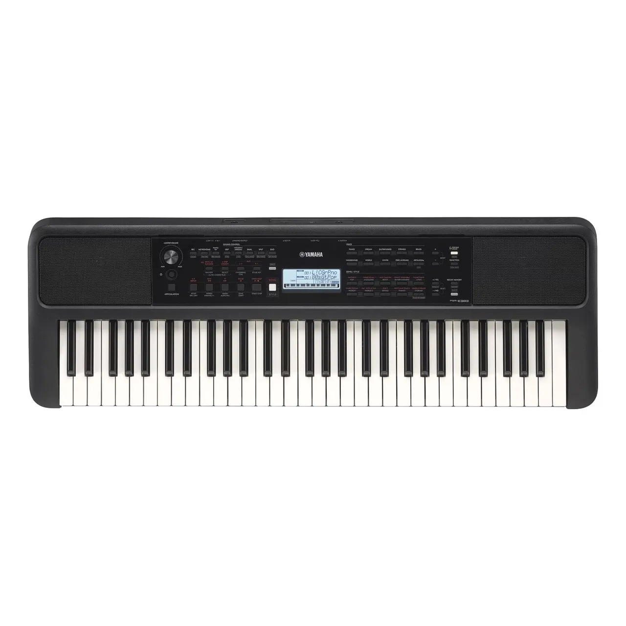 Yamaha لوحة مفاتيح محمولة PSR-E383 بعدد 61 مفتاحا، أسود