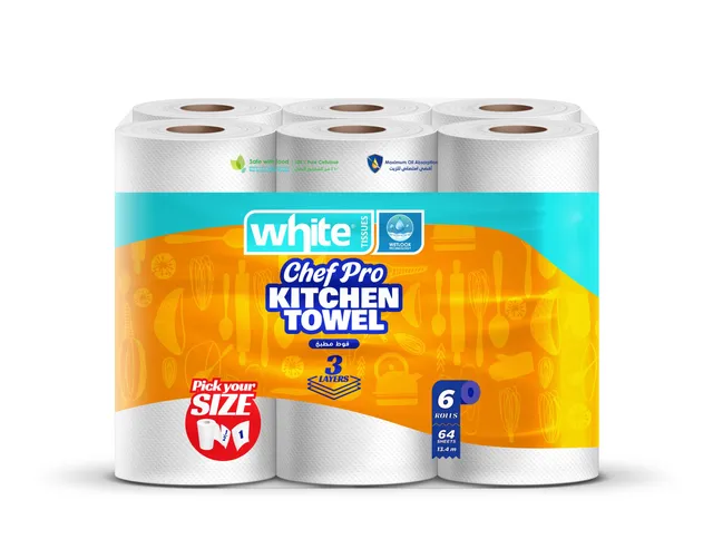 White Kitchen Towel Sheets - 6 x 64's