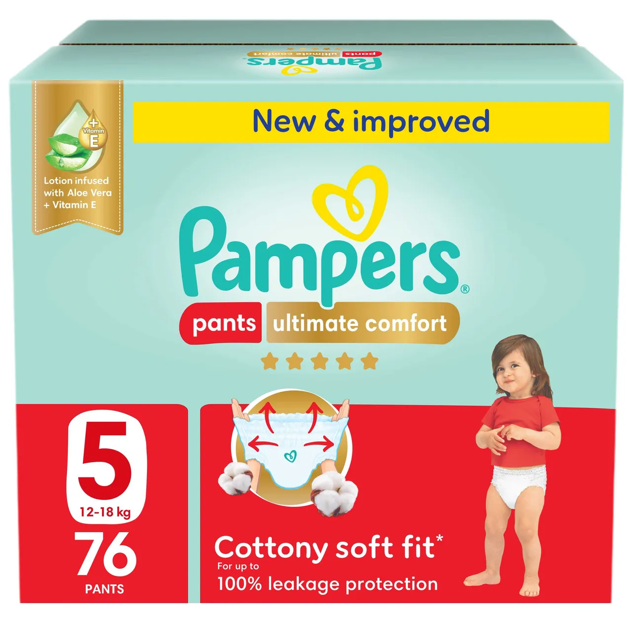 Pampers سراويل مريحة مقاس 5 (12- ) - 76 Pcs