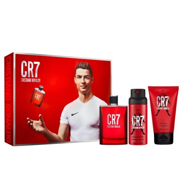 Cristiano Ronaldo CR7 Red Eau de Toilette For Men, + Body Spray + Shower Gel