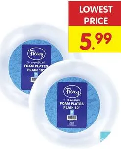 Fleecy أطباق فوم سادة 10"