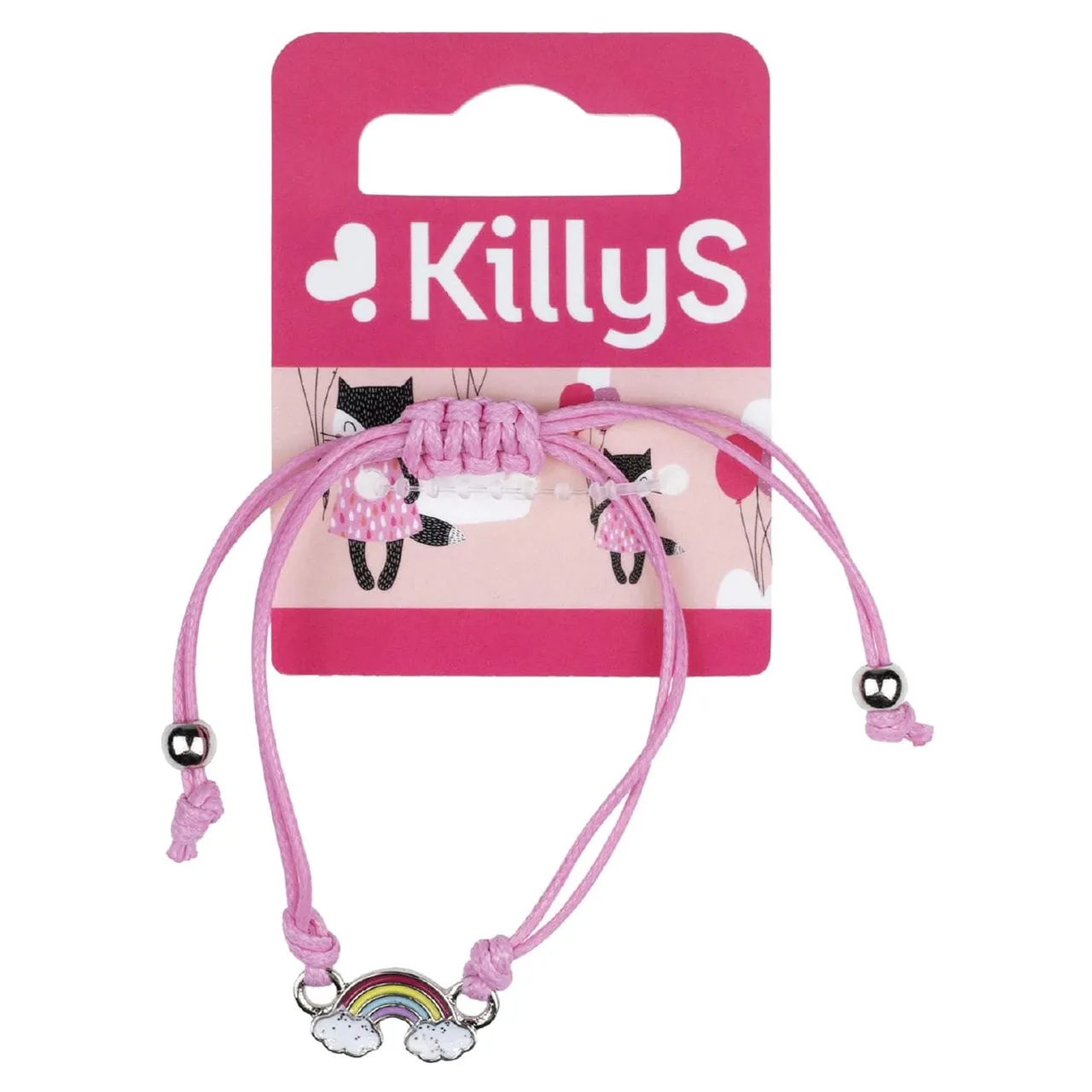 Killys سوار وردي قابل للتعديل للأطفال بتصميم قوس قزح