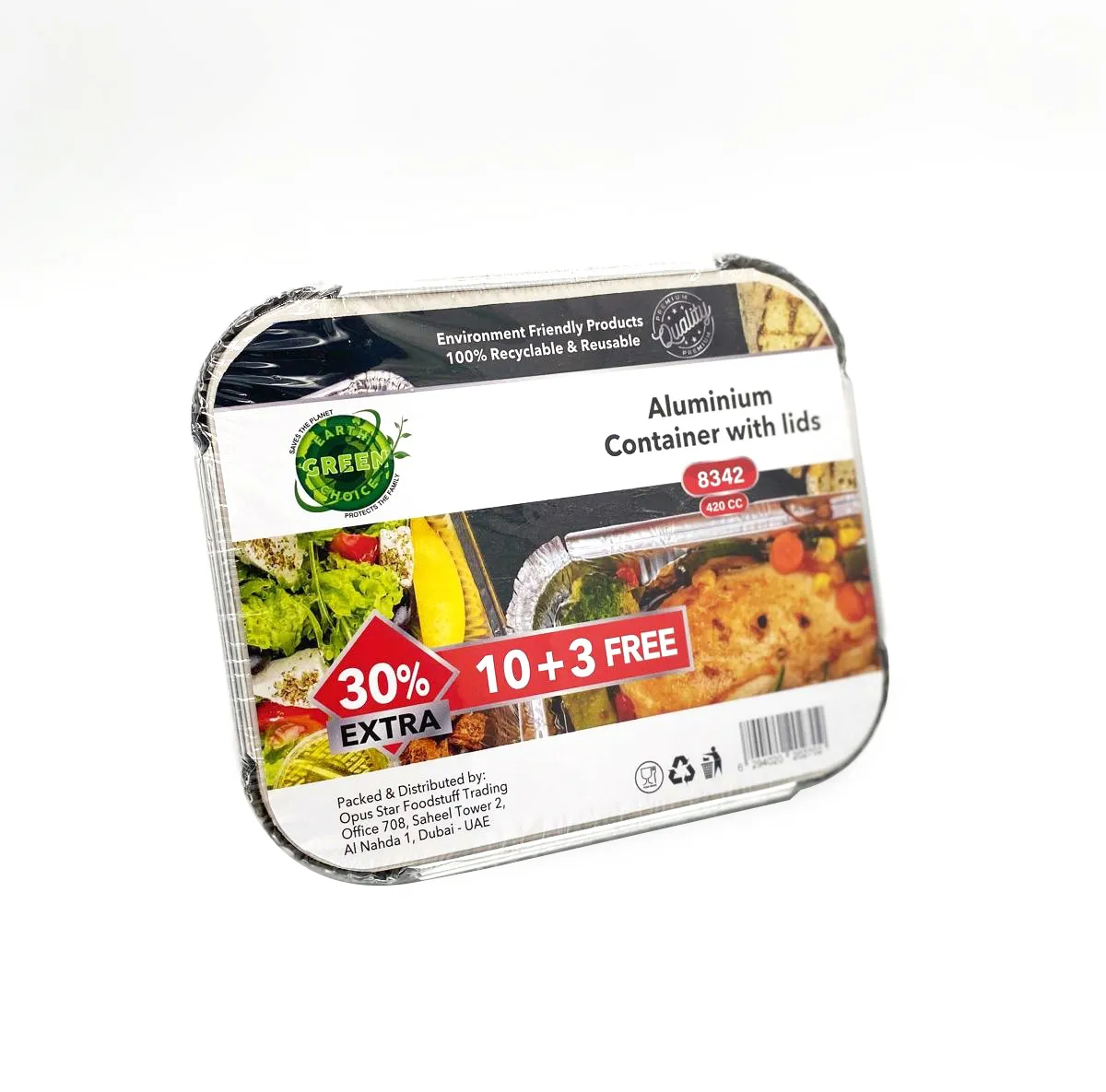 Earth Green Choice حاوية ألمنيوم 420 Cc - 10's + 3's