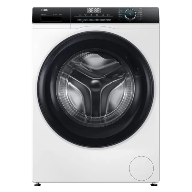 Haier Front Load Washer HW80-BP12929, Smart Dual Spray, 1200 rpm, Stainless Steel, White