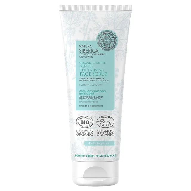 Natura Siberica Organic Certified Gentle Revitalising Face Scrub with Organic Aralia Mandshurica Hydrolate for Dry and Dull Skin
