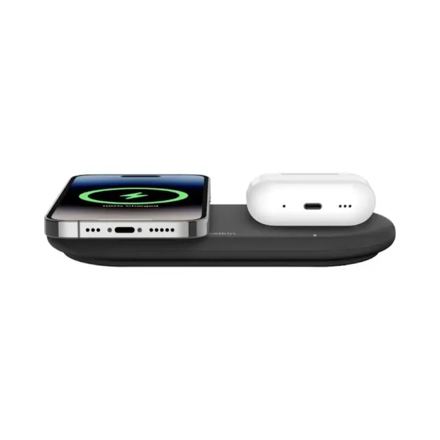 Belkin BoostCharge Pro 2-in-1 15W Magnetic Wireless Charging Pad with Qi2, Black, BL-QI2MAGNETIC-PAD-2IN1-BLK
