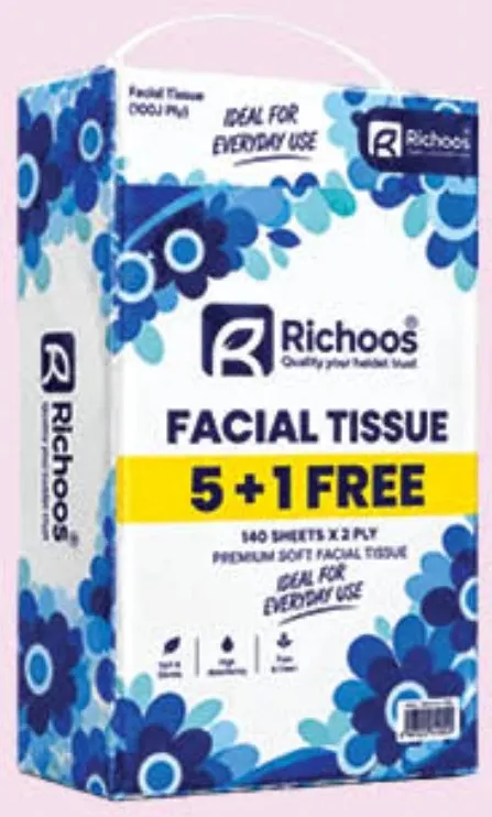 Richoos مناديل وجه 2ply