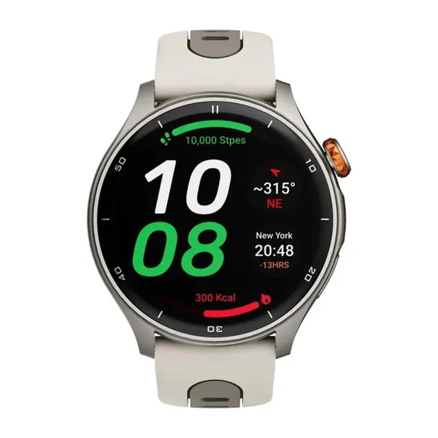 Celestor Smartwatch, 1.43 inches AMOLED Display, Titanium/Beige