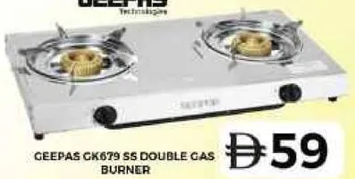 Geepas Double Gas Burner GK679 Ss