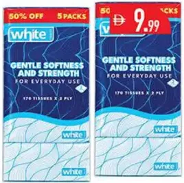 white كلينكس مناديل للوجه