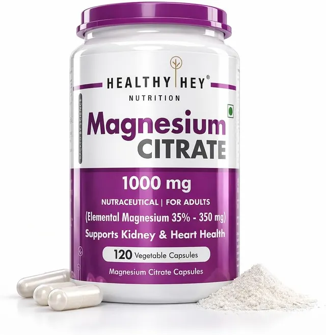 Healthyhey Nutrition Magnesium Citrate, 1000 mg, 120 Vegetable Capsules