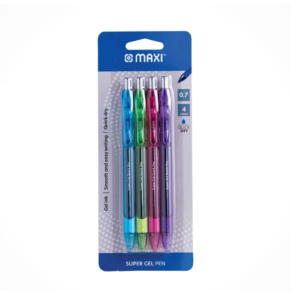 Maxi قلم جل سوبر 0.7mm - 4 pcs