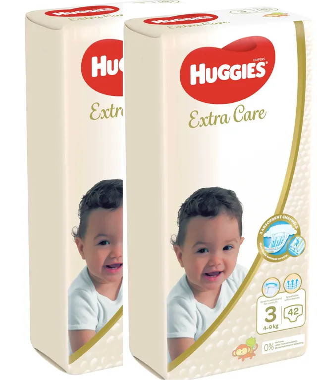 Huggies Extra Care Diaper Size 3 (4- ) - 2 x 42 Pcs