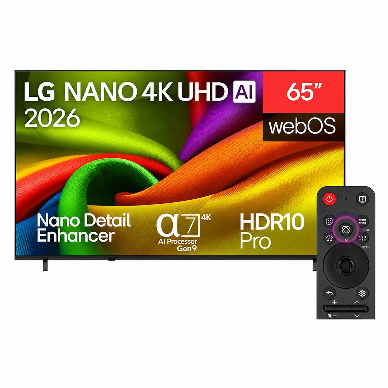 LG تلفاز ذكي 65 بوصة 4K فائق الوضوح، Nano AI، 65NU850B6LA، أسود