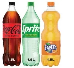Coca-Cola + Sprite + Fanta zero sugar + lemon lime flavoured drink + orange